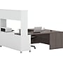 Bestar Pro-Linea 71" U-Desk with Hutch, White/Bark Grey (120880-47)~#|#~s0968730_sc7