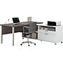 Bestar Pro-Linea 71"W L-Desk, White & Bark Grey (120883-47)~#|#~s0968748_sc7