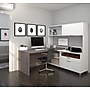 Bestar Pro-Linea 71"W L-Desk with Hutch, White & Bark Grey (120882-47)~#|#~s0968754_sc7