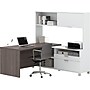 Bestar Pro-Linea 71"W L-Desk with Hutch, White & Bark Grey (120882-47)~#|#~s0968755_sc7