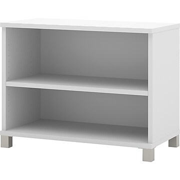 Bestar Pro Linea 28 Laminate 2 Shelf, White Formica Bookcase