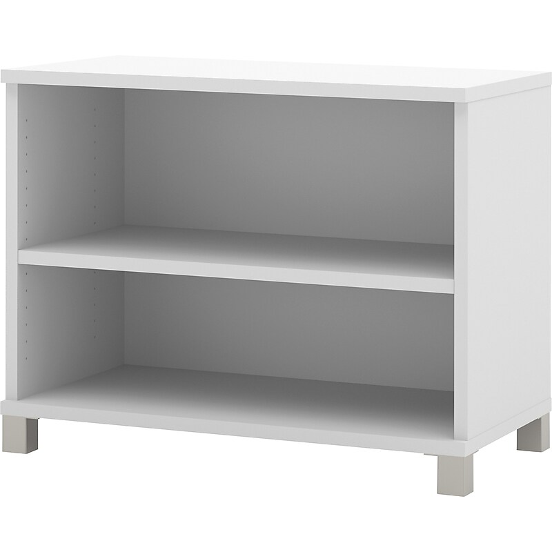 Bestar® Pro-Linea 28"H Laminate 2-Shelf Bookcase, White (120160-1117) image 1