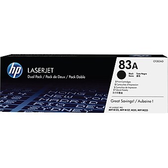HP 83A Black Standard Yield Toner Cartridge, 2/Pack