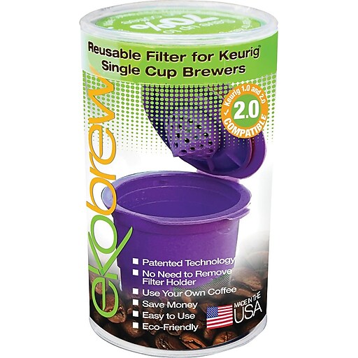 Ekobrew Reusable Filter for Keurig 2.0 and 1.0 Single Cup Brewers at