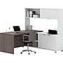 Bestar Pro-Linea L-Desk with Hutch, White/Bark Grey (120884-47)~#|#~s0970315_sc7