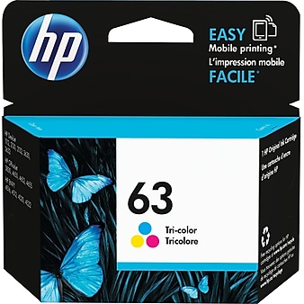 HP 63 Tri-Color Standard Yield Ink Cartridge (F6U61AN#140), print up to 150 pages