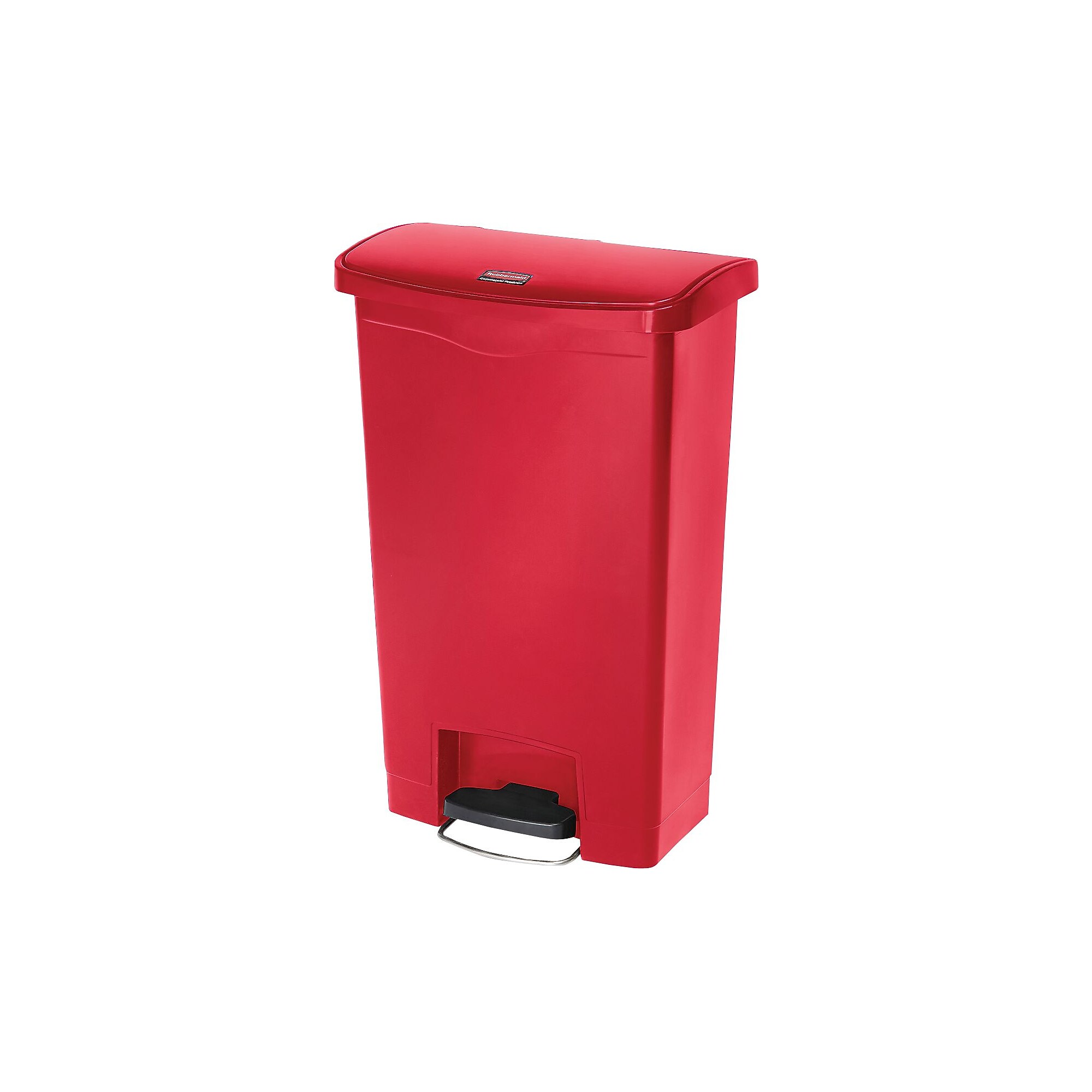 Rubbermaid Slim Jim Resin Front Step-On Trash Can, 13 Gallons, Red (1883566) Simolary simolary.com