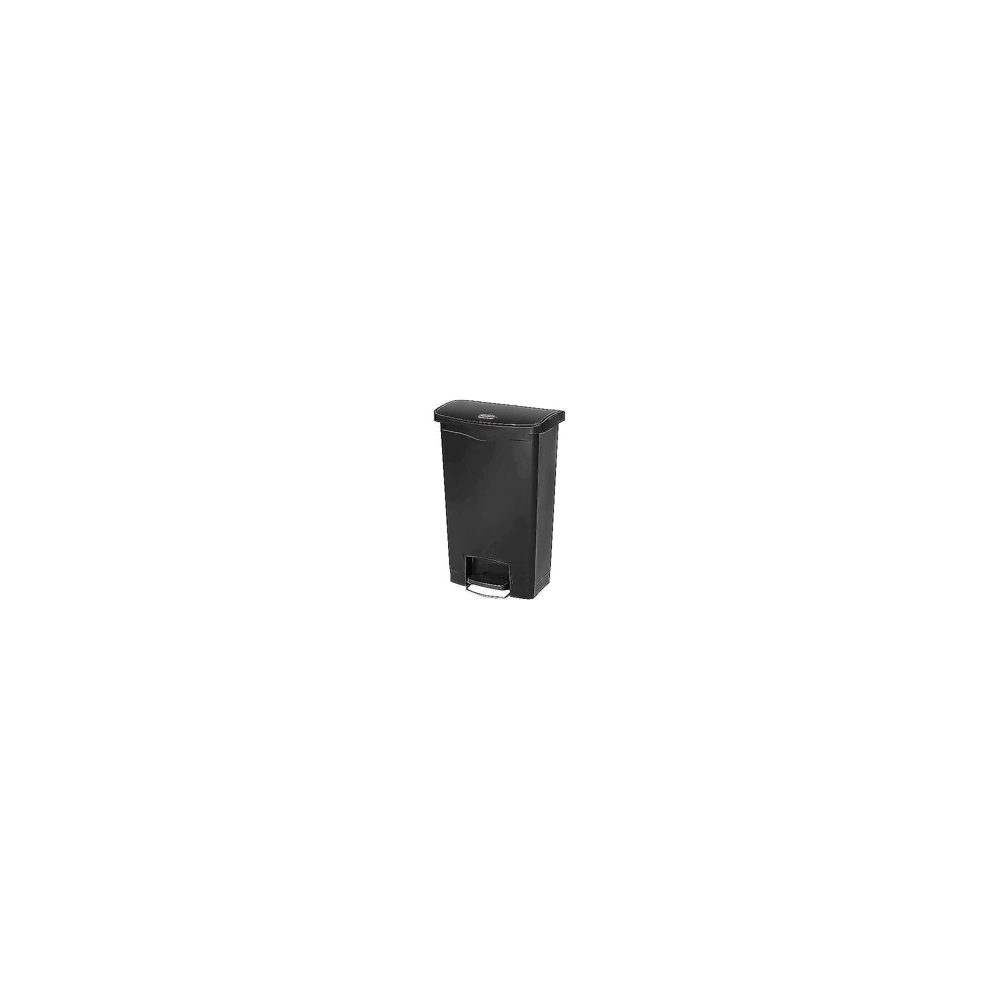 Rubbermaid Slim Jim Step-On Plastic Trash Can with Lid, 13 gal., Black (1883611) Simolary simolary.com