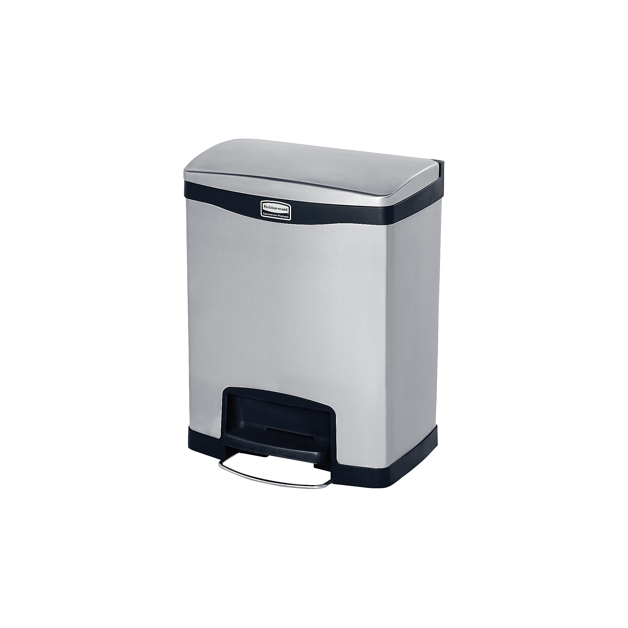 Rubbermaid Slim Jim Stainless Steel Step Trash Can, Black, 8 gal. (1901985) Sansujyuku sansujyuku.com