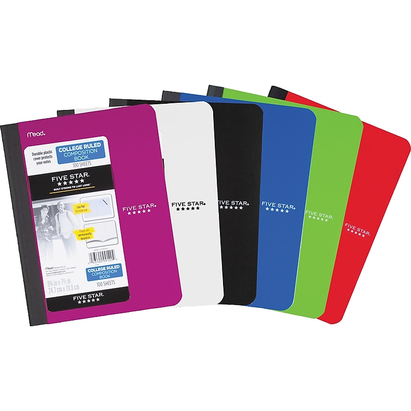 Five Star Composition Notebooks, 7.5" x 9.7", College Ruled, 100 Sheets, Each (9120) image 1
