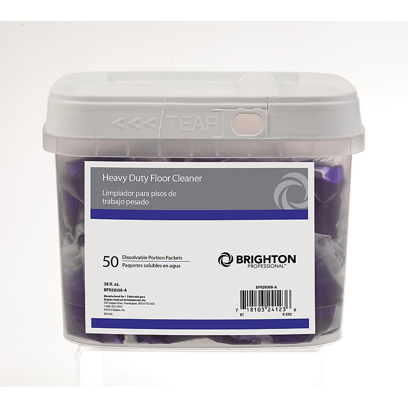 Brighton Professional Heavy Duty Floor Cleaner Dissolvable Portion Packets, 50/Pack (BPR28368-B) image 1