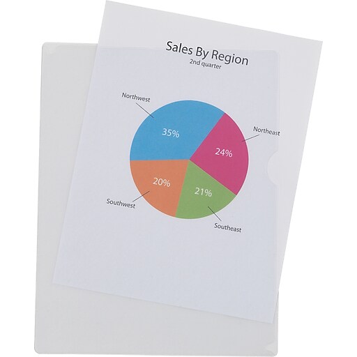 Staples 2 Pocket Folder, Legal Size, Clear, 50/Pack (28489) Staples