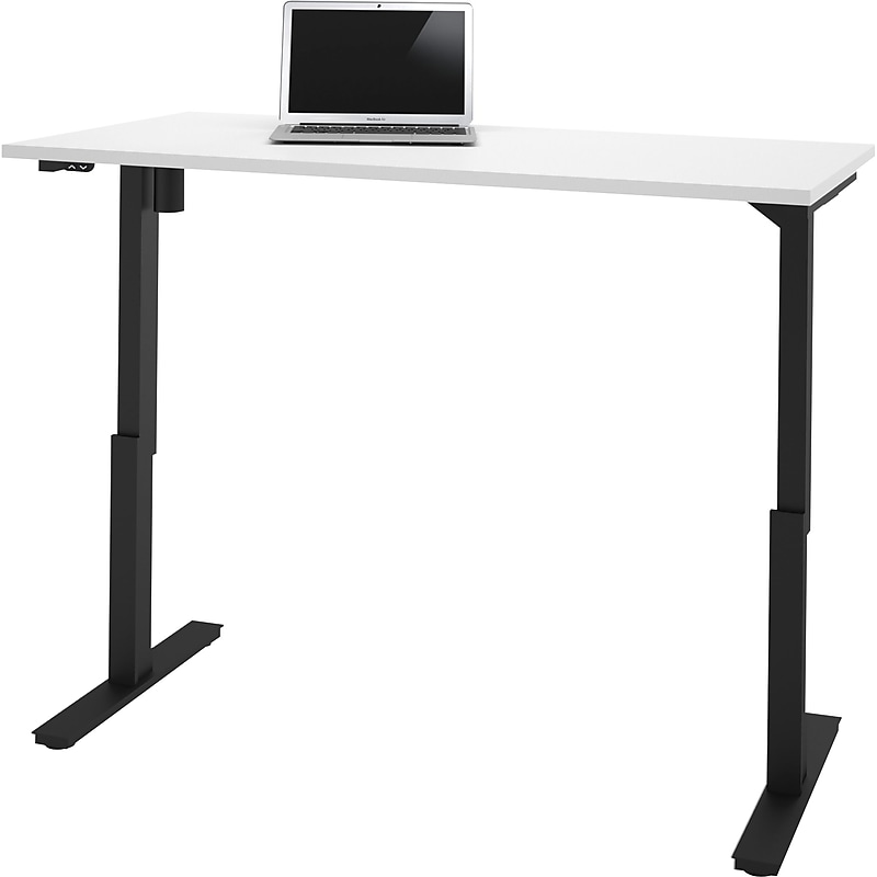 Bestar Universel 60"W Electric Height Adjustable Desk, White (65867-17) image 1