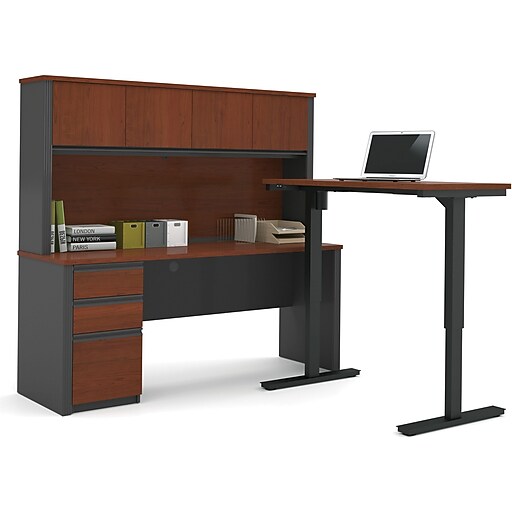 bestar Standard Sit & Stand Desk, Brown (9988639) at Staples
