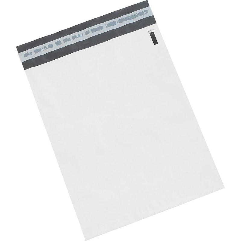 10" x 13" Self-Sealing Poly Mailer, White, 100/Carton (B874100PK) image 1