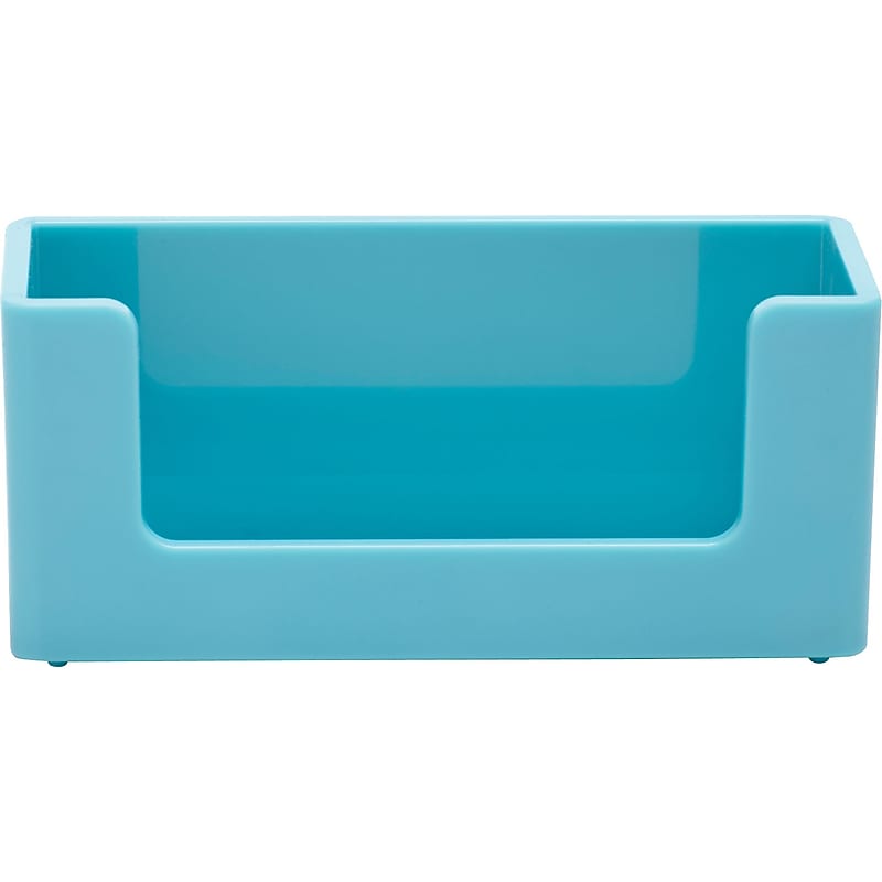 Poppin Business Card Holder, 90-Card Capacity, Aqua (102041) image 1