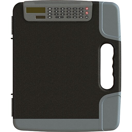 Staples® Portable Clipboard with Calculator, Heavy Duty, Black, 14 3/8