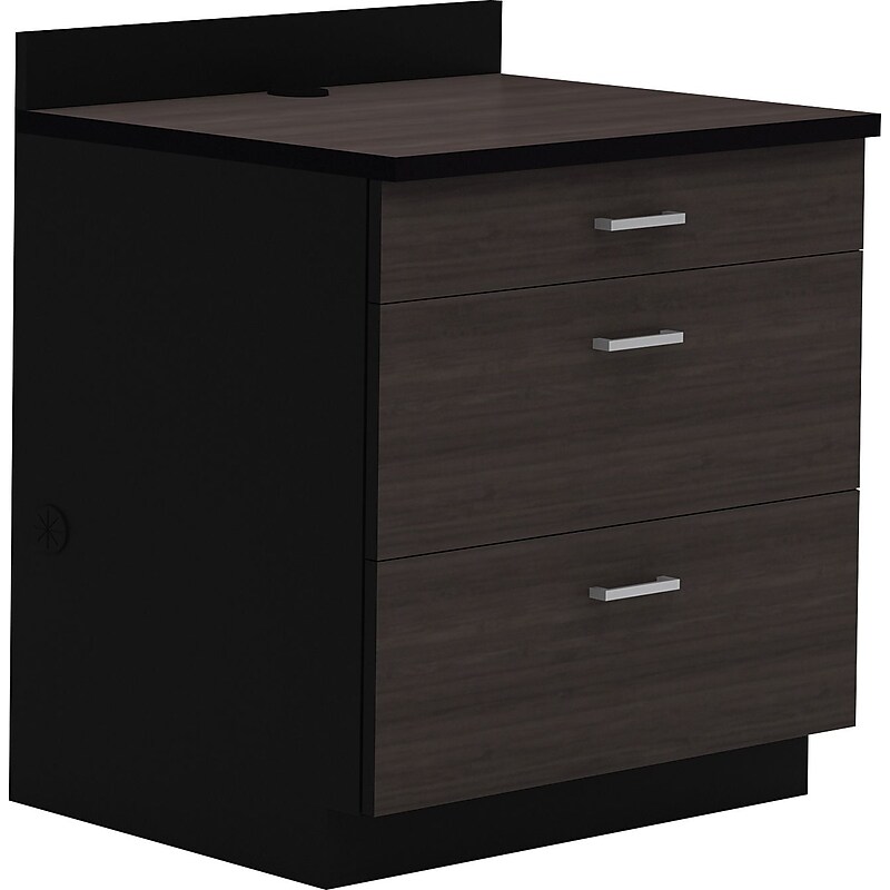 Safco 36"H Modular Break Room Three Drawer Base Cabinet, Asian Night/Black (1703AN) image 1