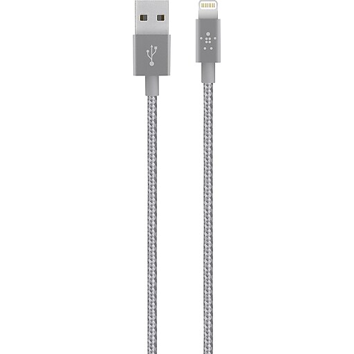 Belkin MIXIT Metallic Lightning USB Cable for All iPhones, Gray