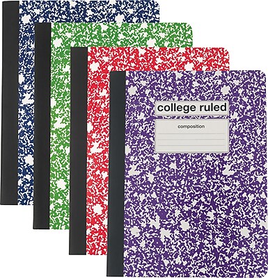 Pen + Gear Color Composition Book, Wide Ruled, 4 Count