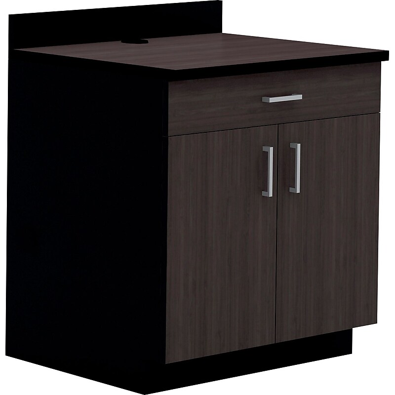 Safco 36"H Modular Break Room Two Doors/One Drawer/One Adjustable Shelf Base Cabinet, Asian Night/Black (1701AN) image 1