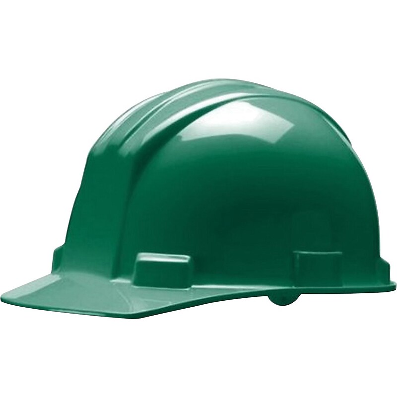 Bullard Plastic 4-Point Pinlock Suspension Short Brim Hard Hat, Hi Viz Green (51HGR) image 1