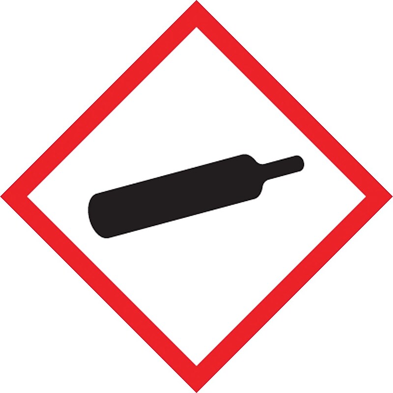 Accuform GHS Pictogram Label, GAS CYLINDER, 1" x 1", Adhesive-Poly, 250/Roll (LZH605EV2) image 1