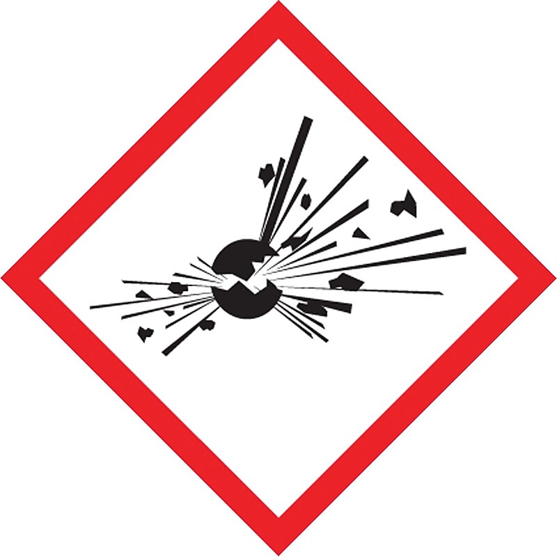 Accuform GHS Pictogram Label, EXPLODING BOMB, 2" x 2", Adhesive Coated Paper, 250/Roll (LZH613PS2) image 1
