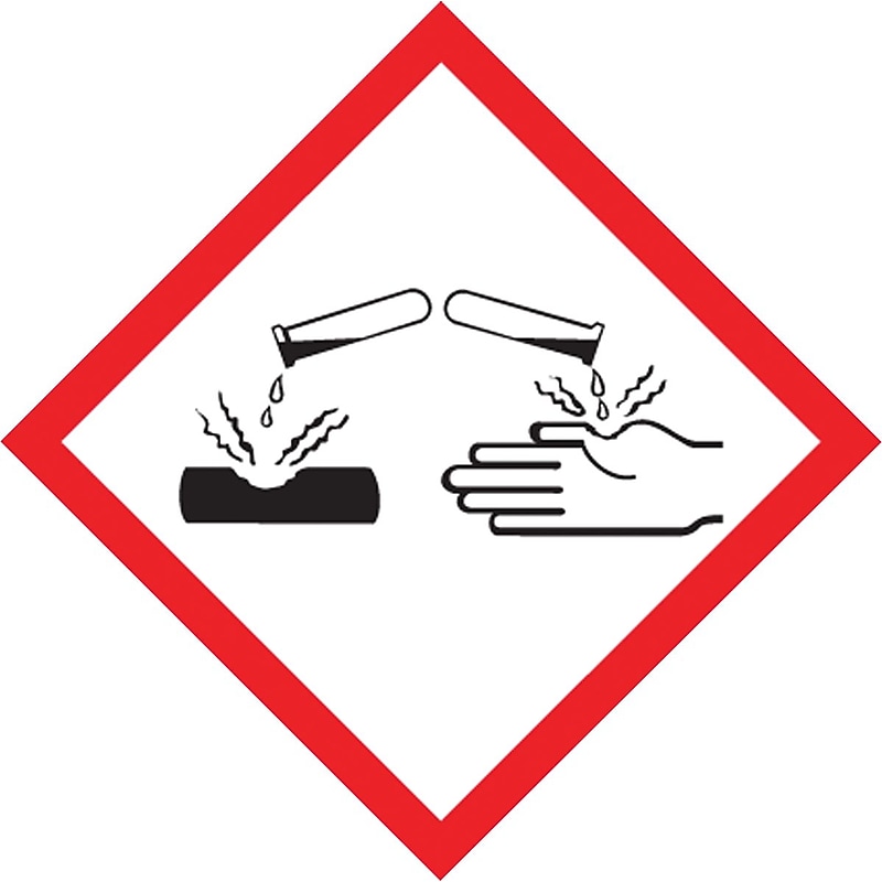 Accuform GHS Pictogram Label, CORROSION, 1" x 1", Adhesive Coated Paper, 250/Roll (LZH604PS2) image 1
