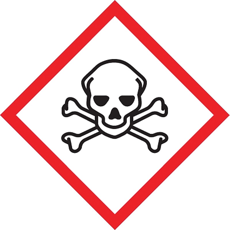 Accuform GHS Pictogram Label, SKULL & CROSSBONES, 1" x 1", Adhesive-Poly, 500/Roll (LZH606EV5) image 1