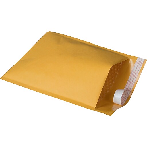 Staples 2 Bubble Mailer, Gold Kraft, 81/2"x11", 25/Pack (27198) Staples