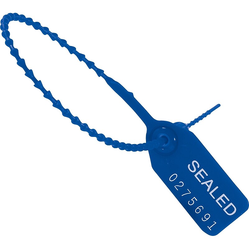 Partners Brand "Tug Tight" Pull-Tight Seals, 9", Blue, 100/Case (SE1001BL) image 1