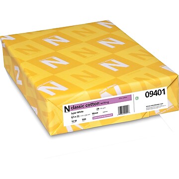 Neenah Paper Classic COTTON® 8 1/2" x 11" 24 lbs. Writing Wove Paper, Solar White, 500/Ream