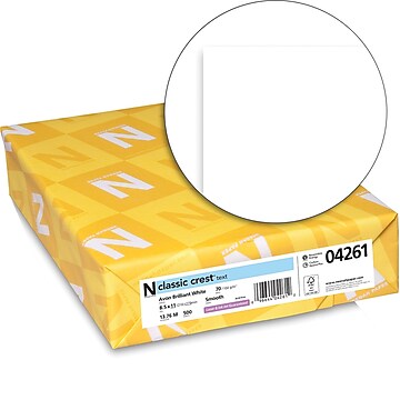 CLASSIC CREST® Paper, 8 1/2" x 11", 70 lb., Smooth Paper, Avon Brilliant White, 500/Ream