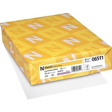 Neenah Paper Classic 8.5" x 11" Business Paper, 24 lbs., Avon Brilliant White with Laid Finish, 500 Sheets/Ream (06511)