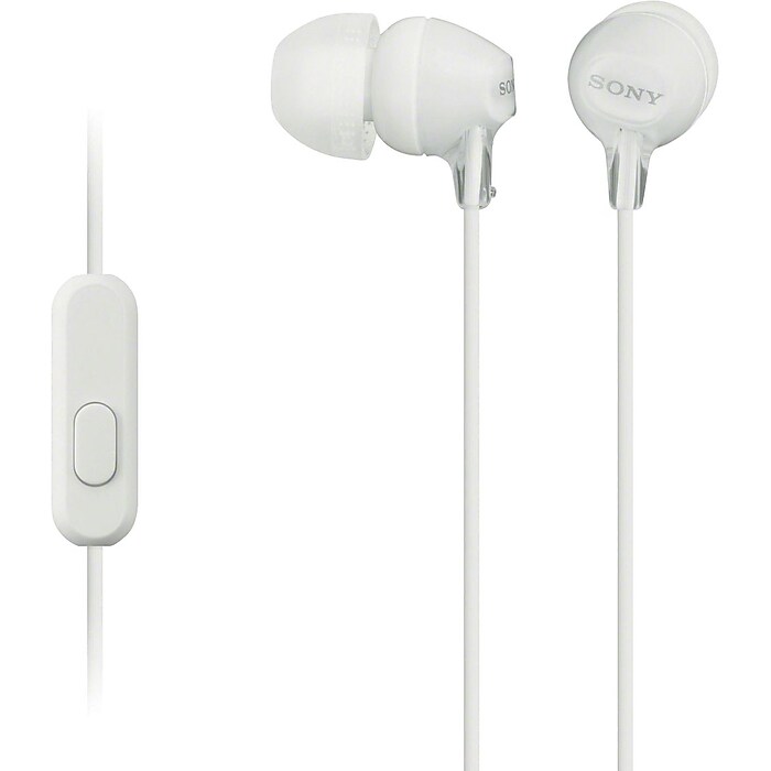 Sony MDREX15AP/W Fashion Color EX Earbud Headset, White | Staples