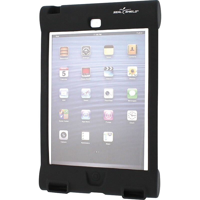 Seal Shield Silicone Bumper Case for iPad Mini,  Black image 1