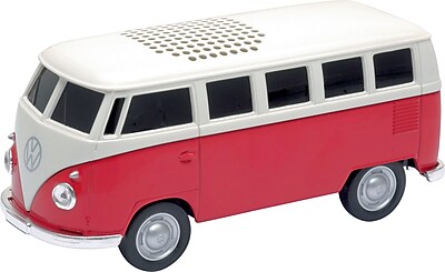 AutoDrive Volkswagen Bus Bluetooth Speaker, 12cm X 5.5cm X 4.5cm, Red