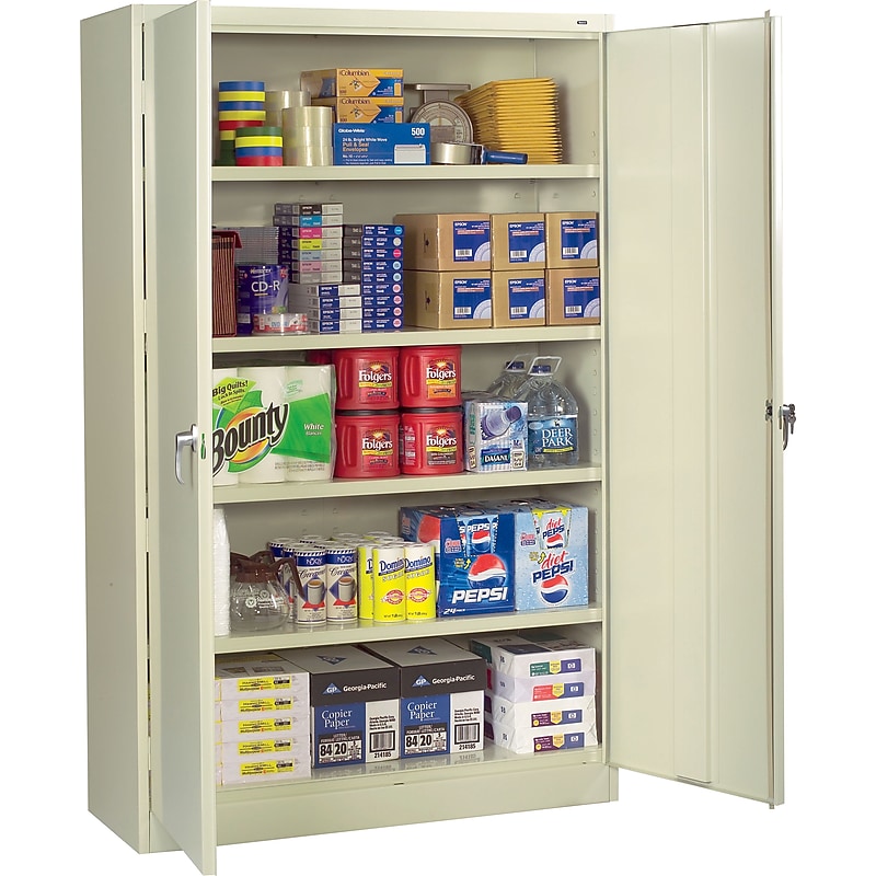 Tennsco Jumbo 78"H Steel Storage Cabinet with 5 Shelves, Putty (TNN-J1878SUPY) image 1