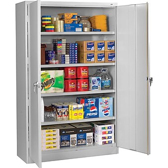 Tennsco Assembled Jumbo 18"D Steel Storage Cabinet, Light Gray