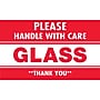 Tape Logic Labels, "Glass - Please Handle With Care", 3" x 5", Red/White, 500/Roll~#|#~s0979719_sc7
