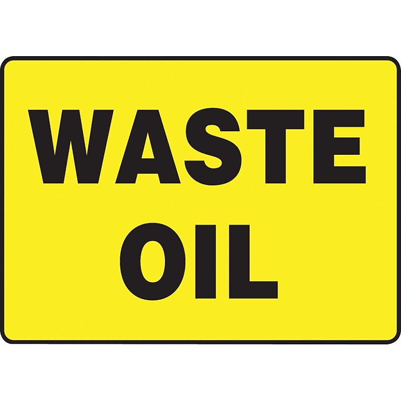 Accuform Safety Sign, WASTE OIL, 7" x 10", Adhesive Vinyl (MCHL548VS) image 1