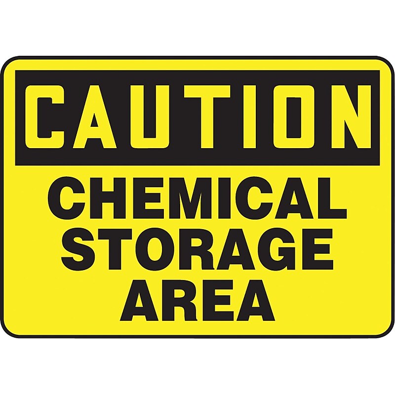 Accuform Safety Sign, CAUTION CHEMICAL STORAGE AREA, 7" x 10", Aluminum (MCHL652VA) image 1