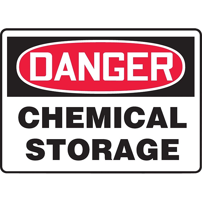 Accuform Safety Sign, DANGER CHEMICAL STORAGE, 7" x 10", Adhesive Vinyl (MCHL191VS) image 1