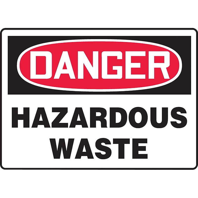 Accuform Safety Sign, DANGER HAZARDOUS WASTE, 7" x 10", Adhesive Vinyl (MCHL288VS) image 1