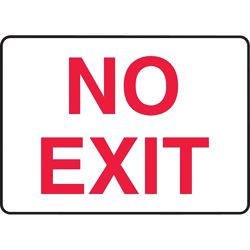 Accuform Safety Sign, NO EXIT, 7" x 10", Adhesive Vinyl (MADM486VS) image 1