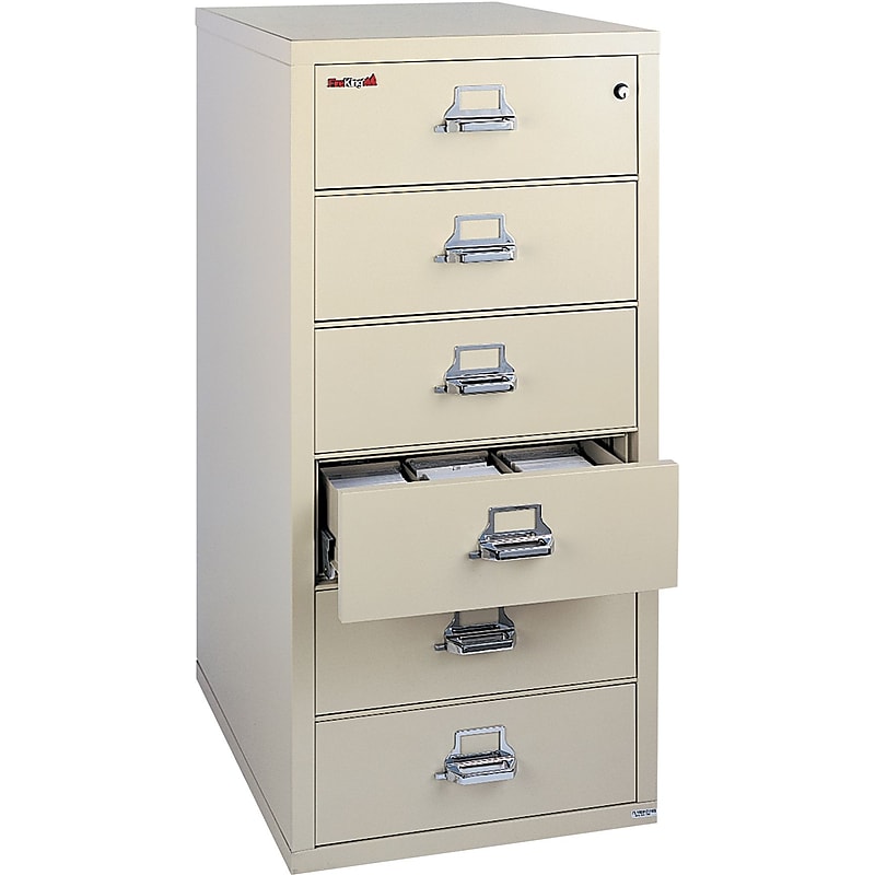 FireKing Card, Check and Note File, 6-Drawer, Parchment image 1