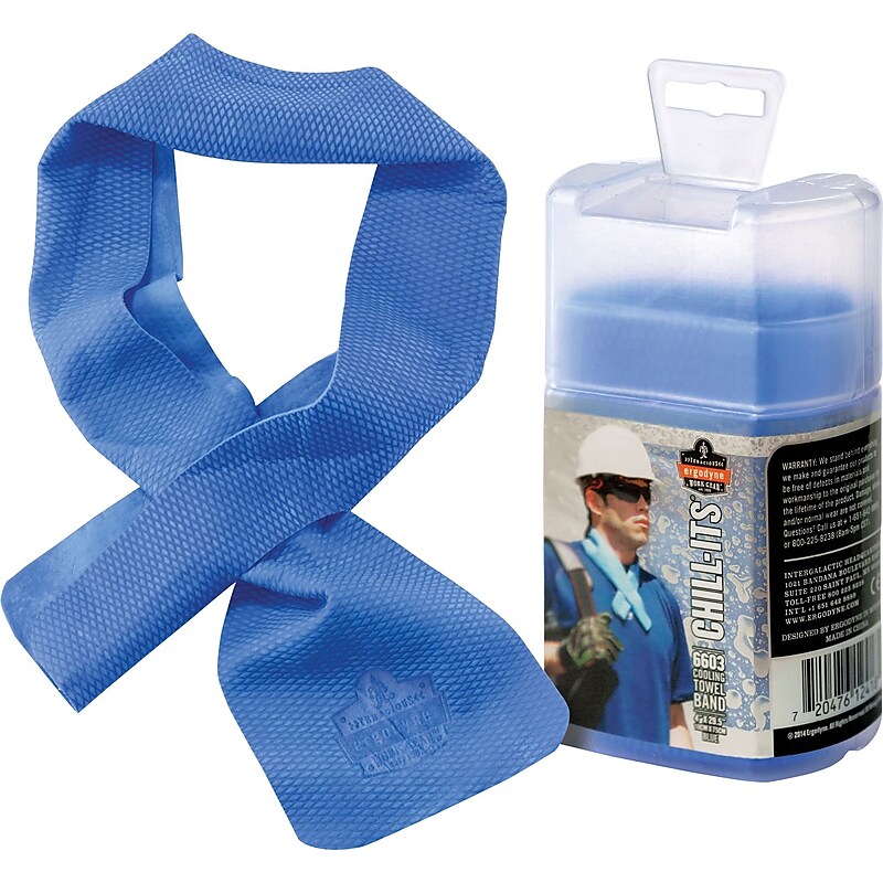Ergodyne Chill-Its 6603 Cooling Towel, Blue, One Size (12418) image 1