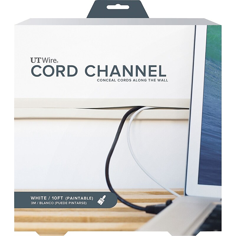 UT Wire 10' Cord Channel, White (UTW-CC1001-WH) image 1