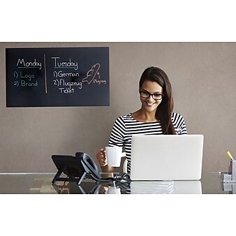 Writey® Restickable Dry Erase Whiteboard, 12 x 18 in, Glossy Black (70012)